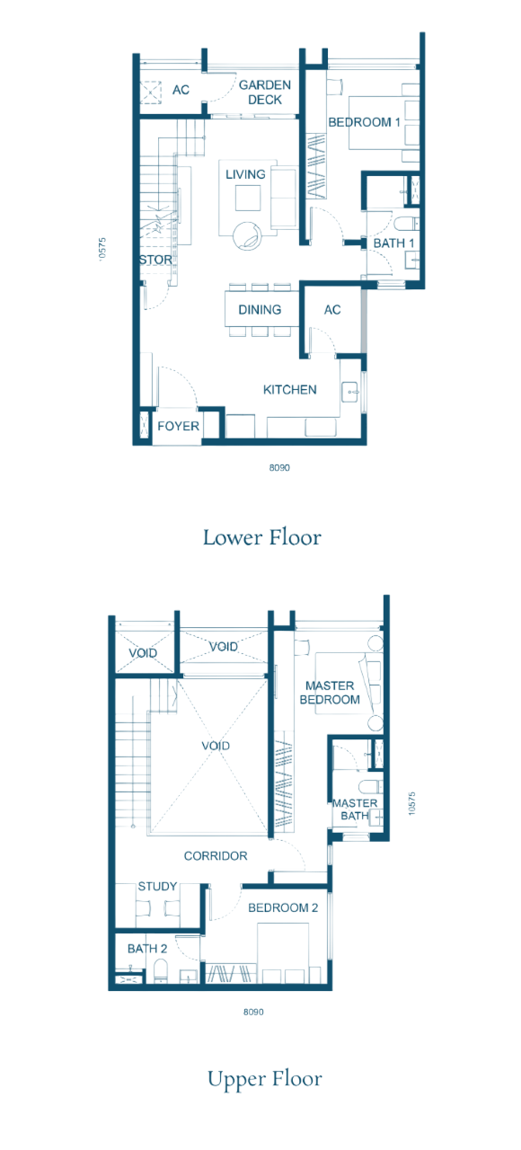 Aricia Duplex Type D2 floor plan